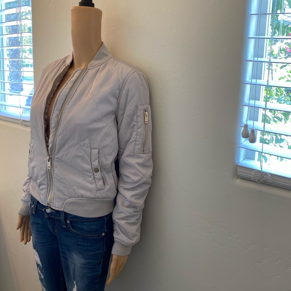 Romeo & Juliet Couture Cream Bomber Jacket Beige Size S - Picture 2 of 10